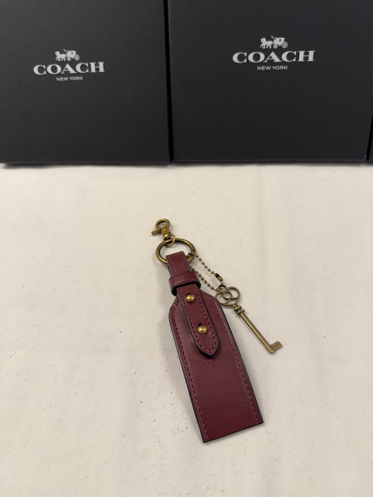 Repurposed Coach Beat Bag Strap & Antique Key Bag Charm