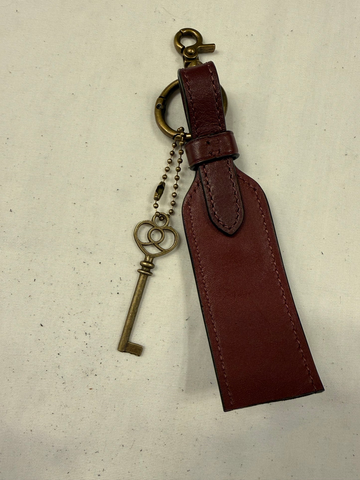 Repurposed Coach Beat Bag Strap & Antique Key Bag Charm