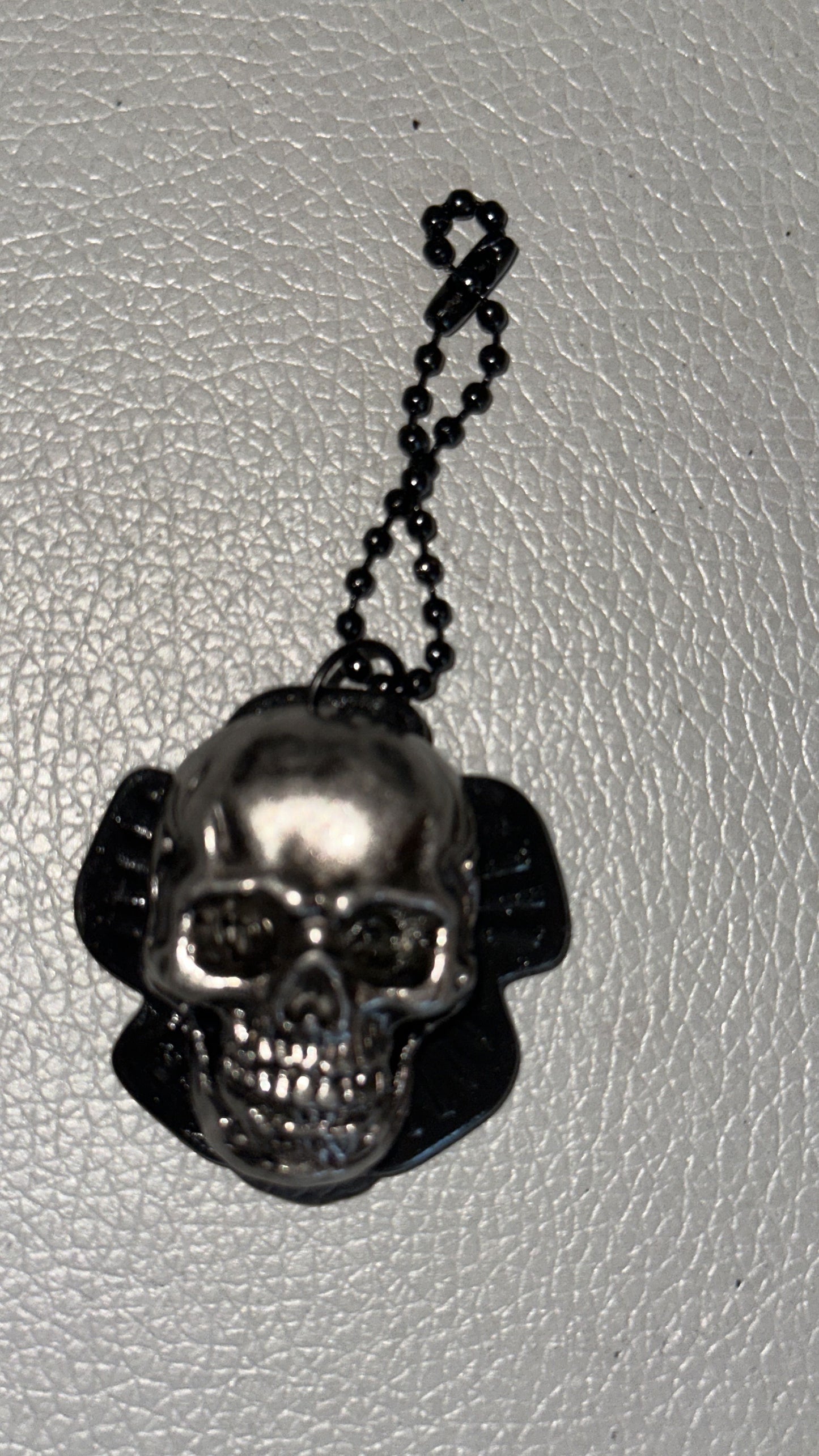 The Tiniest Repurposed Coach Leather Tea Rose & Skull Bag Charm