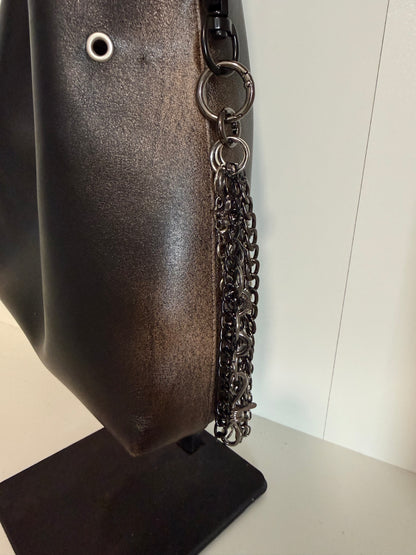 Mixed-Metal Seven-Chain Tassel Bag Charm – Black, Silver & Gunmetal