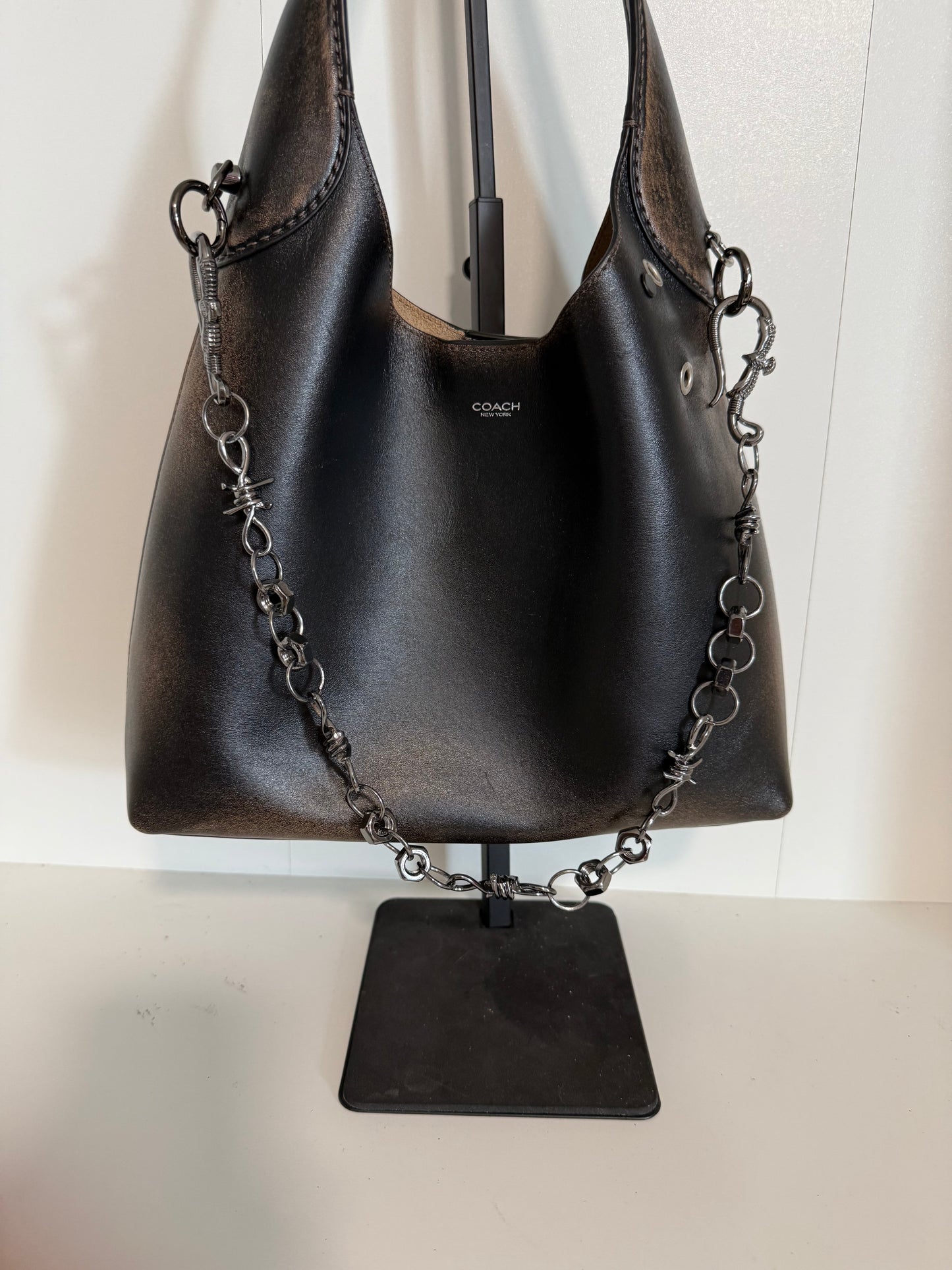 Gunmetal Spike, Hex Nut & Eagle Hook Bag Chain