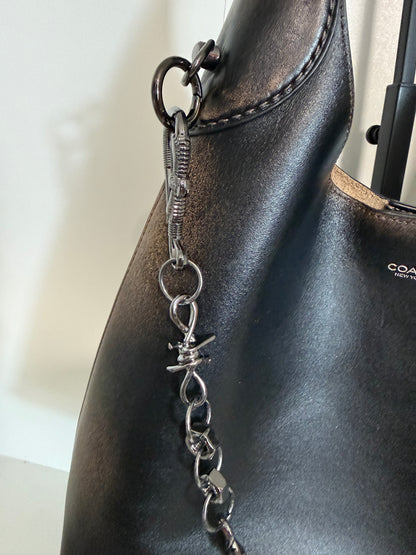 Gunmetal Spike, Hex Nut & Eagle Hook Bag Chain