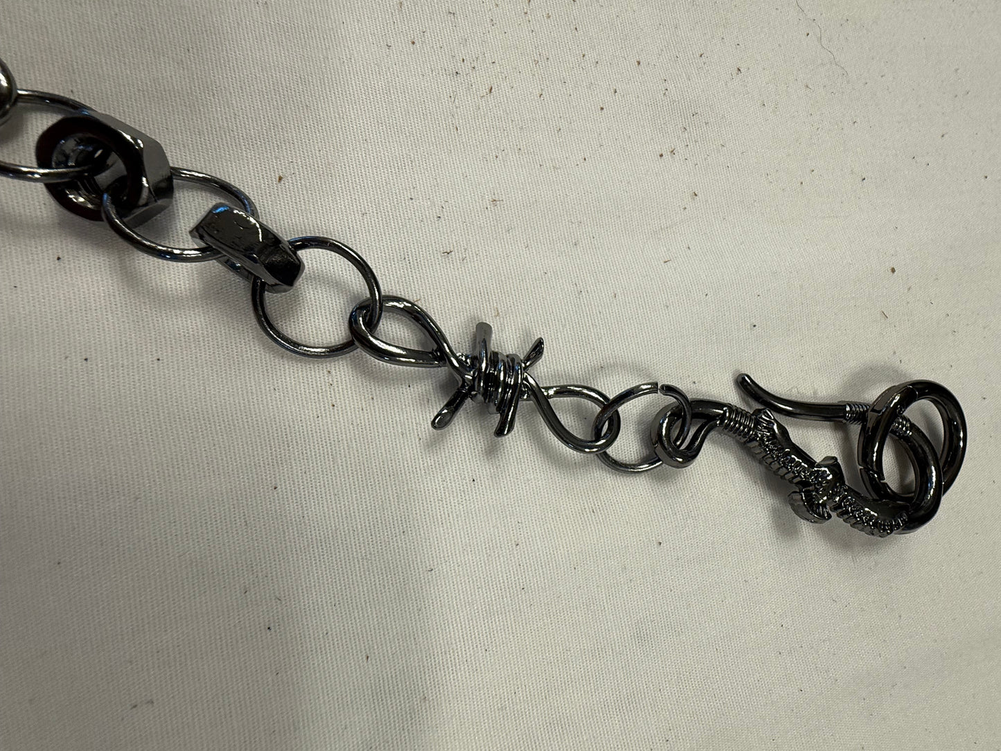 Gunmetal Spike, Hex Nut & Eagle Hook Bag Chain