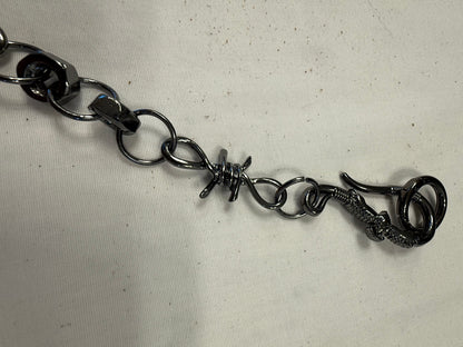 Gunmetal Spike, Hex Nut & Eagle Hook Bag Chain