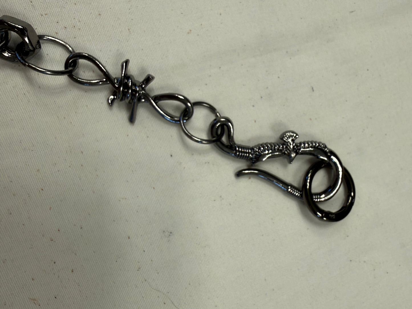 Gunmetal Spike, Hex Nut & Eagle Hook Bag Chain