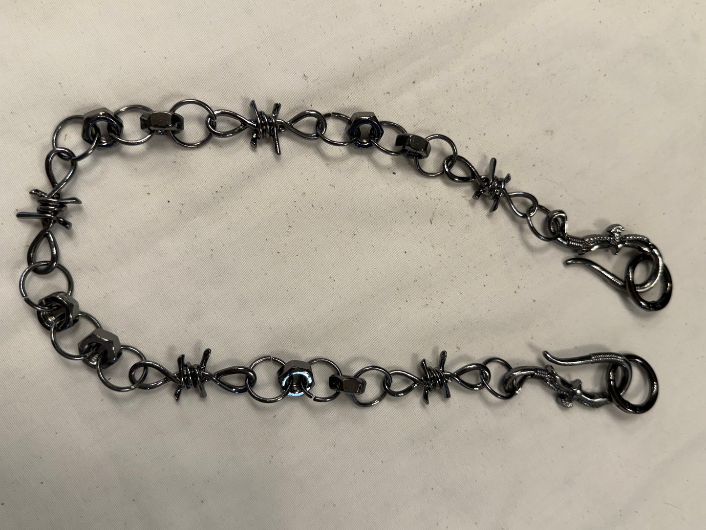 Gunmetal Spike, Hex Nut & Eagle Hook Bag Chain