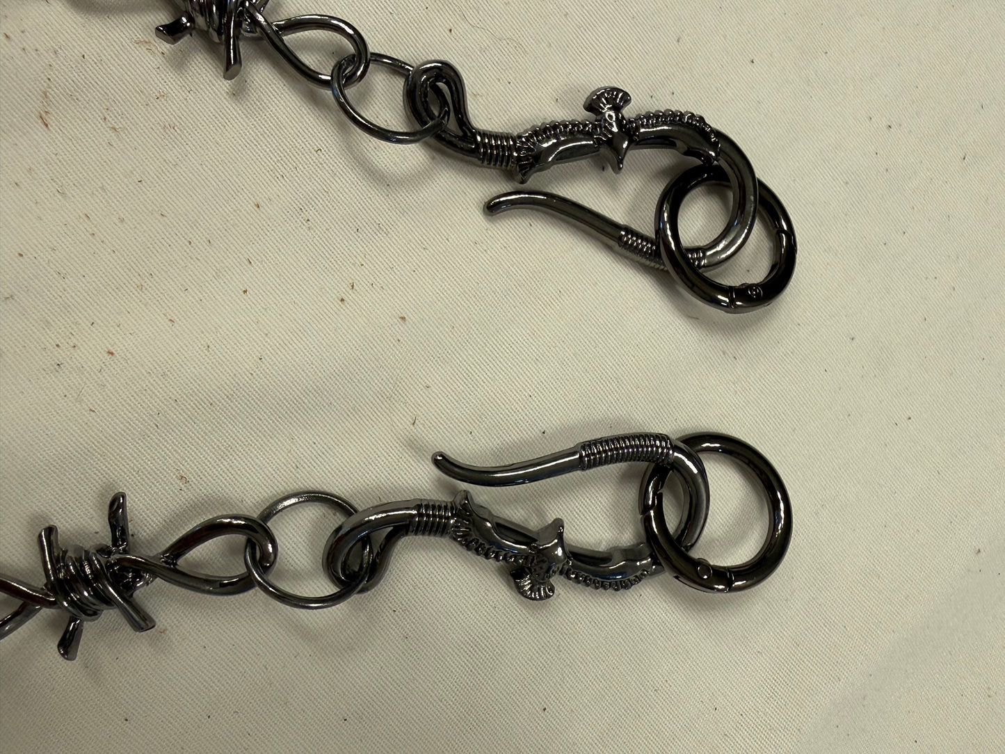 Gunmetal Spike, Hex Nut & Eagle Hook Bag Chain