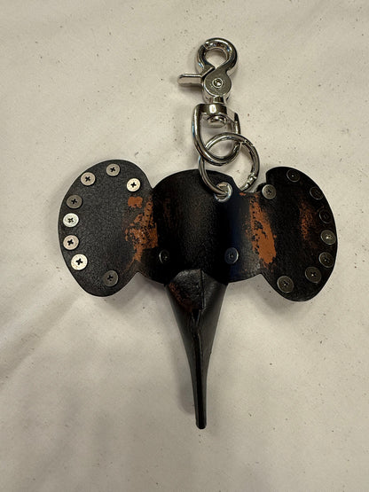 Repurposed Loewe Leather Elephant Bag Charm