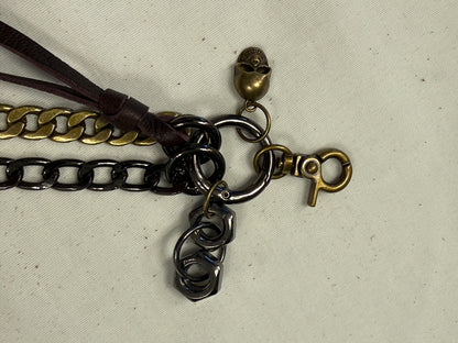 Repurposed Coach Oxblood Leather Fringe Tassel Bag Charm