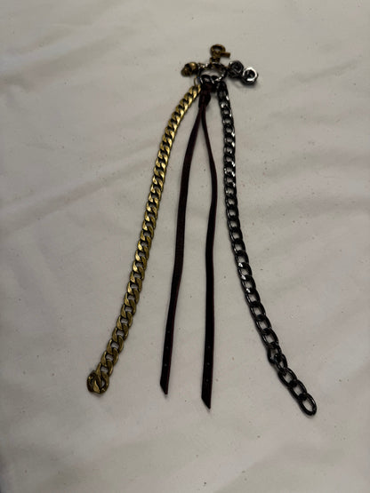 Repurposed Coach Oxblood Leather Fringe Tassel Bag Charm