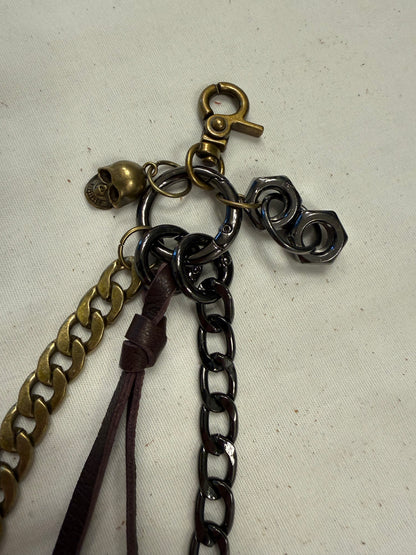 Repurposed Coach Oxblood Leather Fringe Tassel Bag Charm