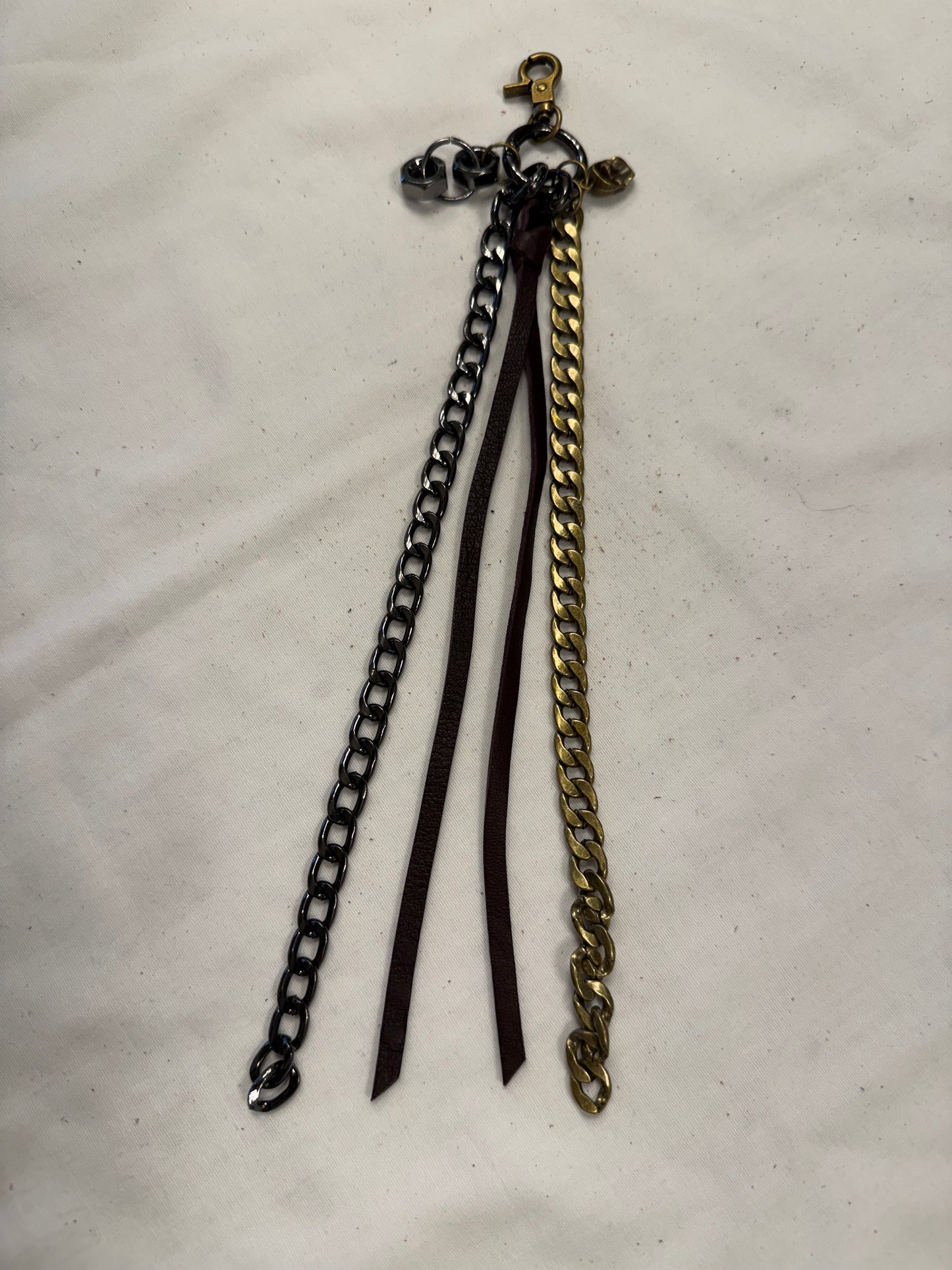 Repurposed Coach Oxblood Leather Fringe Tassel Bag Charm
