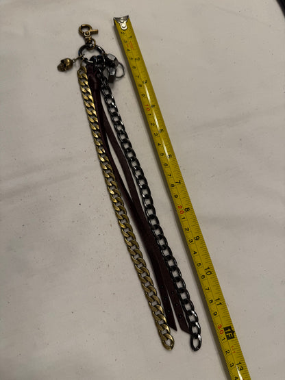 Repurposed Coach Oxblood Leather Fringe Tassel Bag Charm