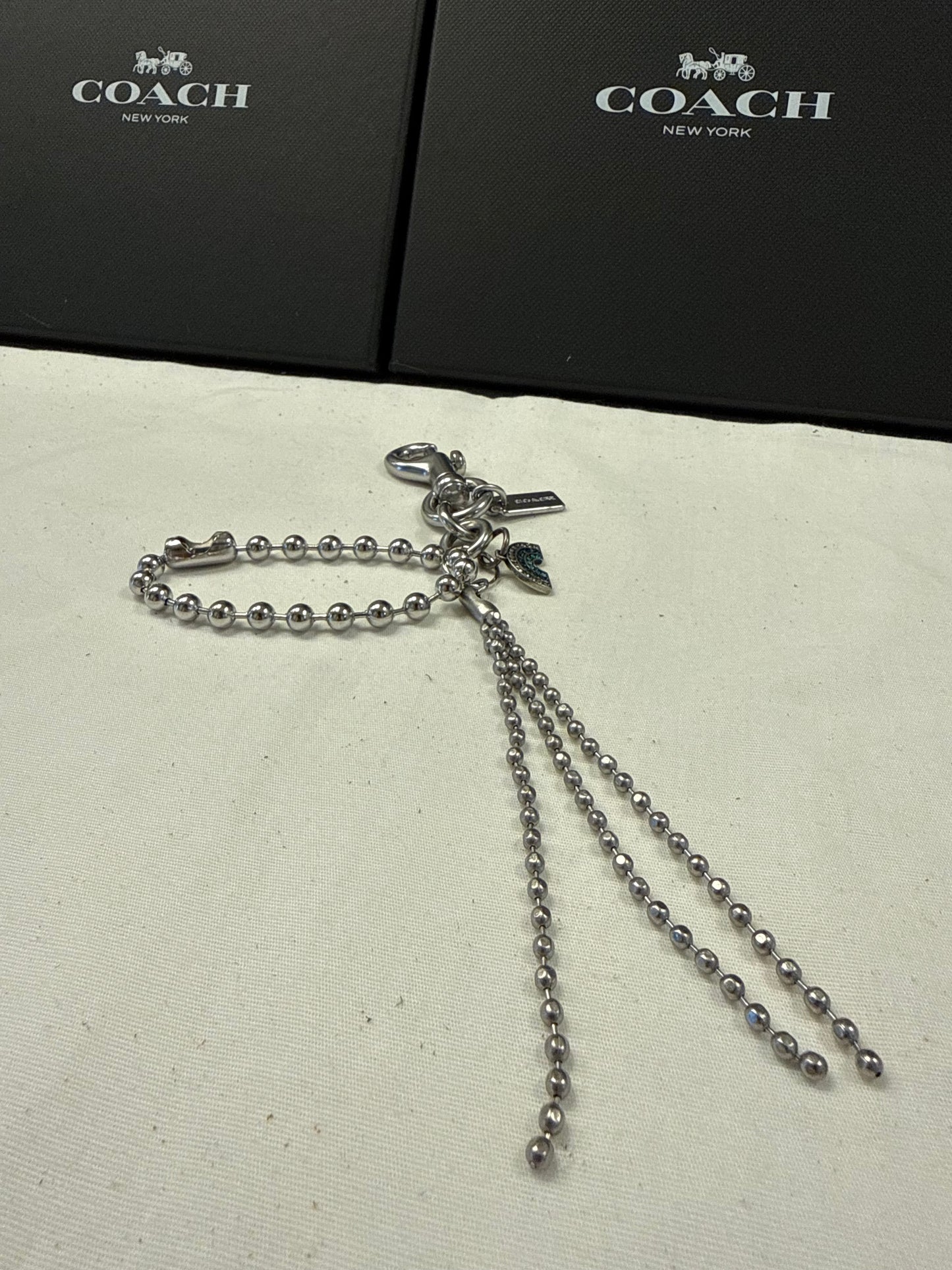 Repurposed Coach Rainbow Charm & Ball-Chain Tassel Bag Charm