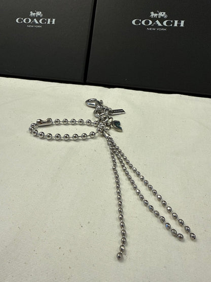 Repurposed Coach Rainbow Charm & Ball-Chain Tassel Bag Charm