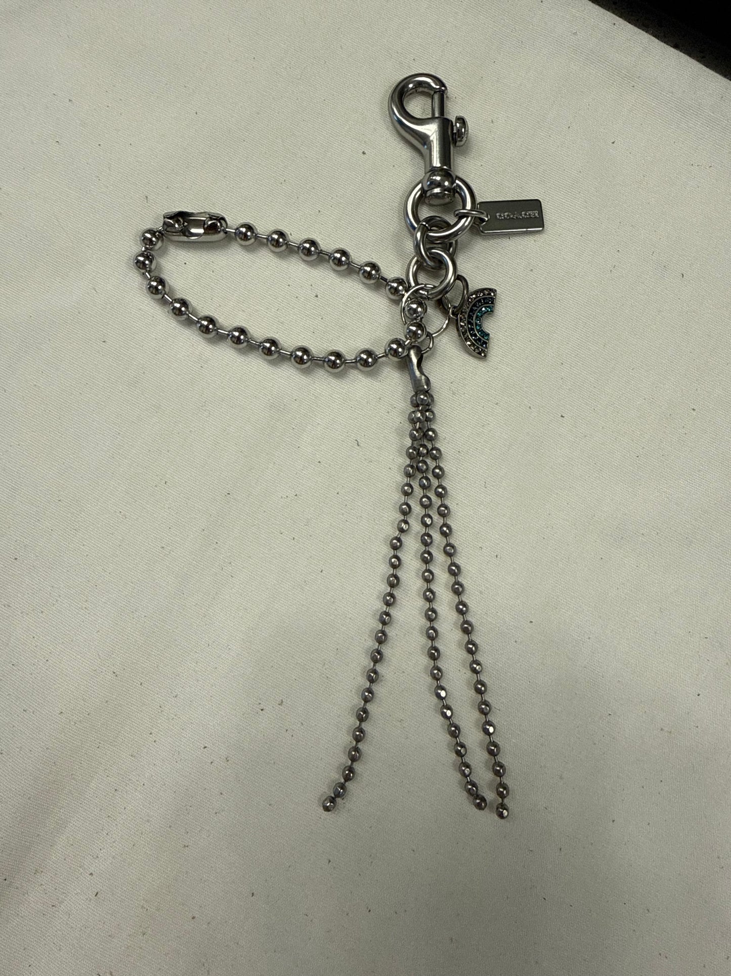 Repurposed Coach Rainbow Charm & Ball-Chain Tassel Bag Charm