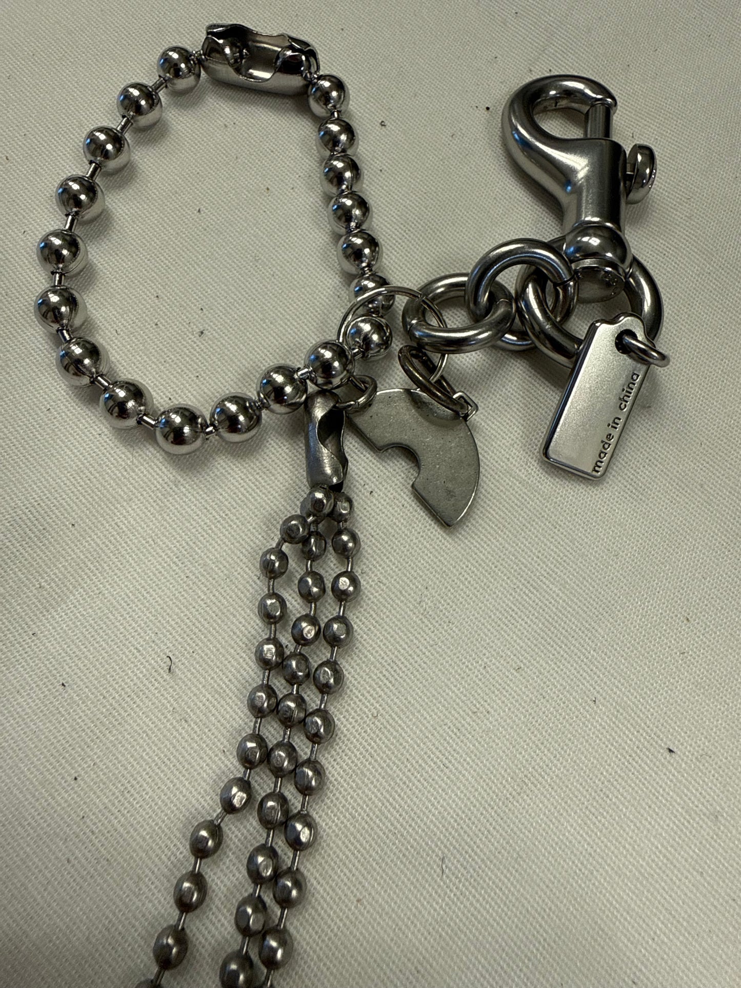 Repurposed Coach Rainbow Charm & Ball-Chain Tassel Bag Charm