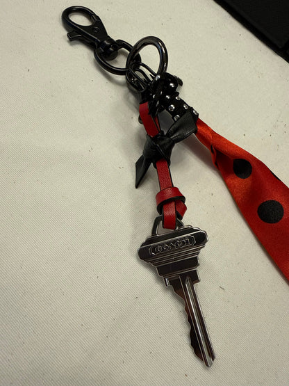 Repurposed Coach Key & Polka-Dot Scarf Bag Charm Cluster