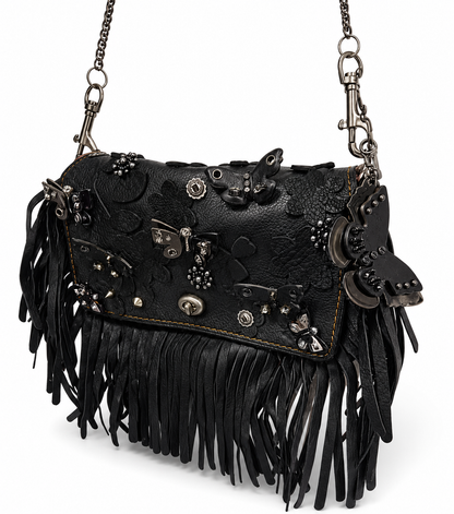 Upcrafted Coach Dinky with Fringe & Charms from a Coach Butterfly Necklace