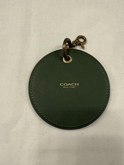 Repurposed Olive Coach Coaster Bag Charm with Star