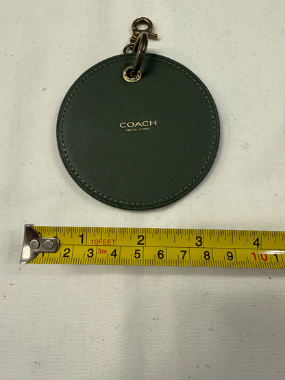 Repurposed Olive Coach Coaster Bag Charm with Star