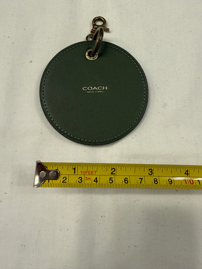 Repurposed Olive Coach Coaster Bag Charm with Star