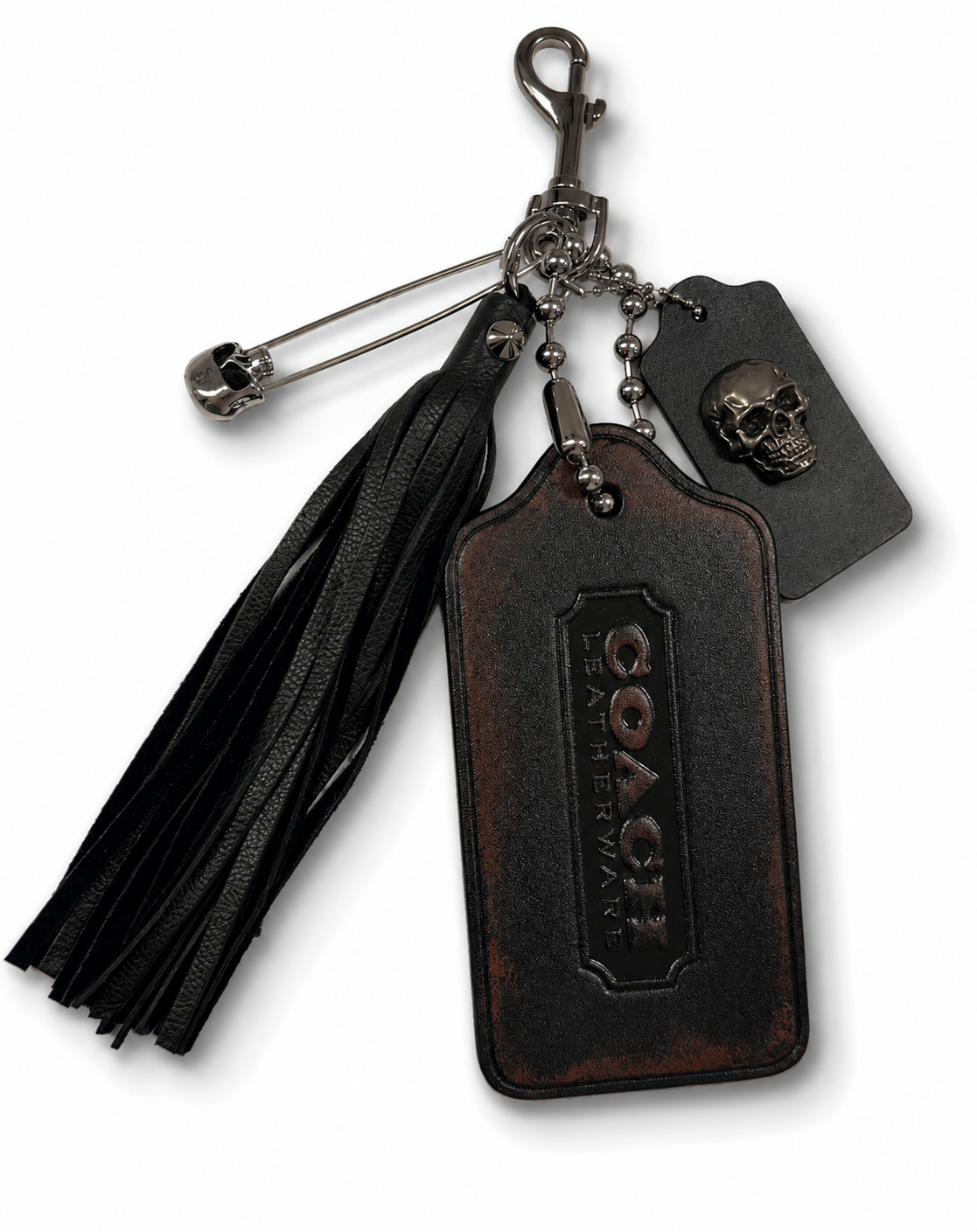 Upcrafted Coach XL Hangtag Bag Charm Cluster with Skull Theme