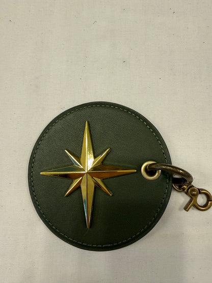 Repurposed Olive Coach Coaster Bag Charm with Star