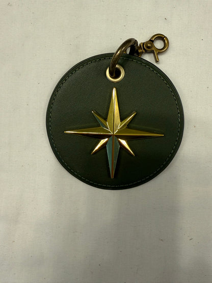 Repurposed Olive Coach Coaster Bag Charm with Star