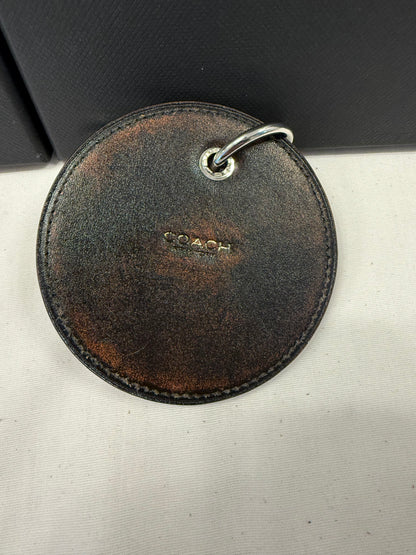 Repurposed Coach Coaster Bag Charm with Ram Charm