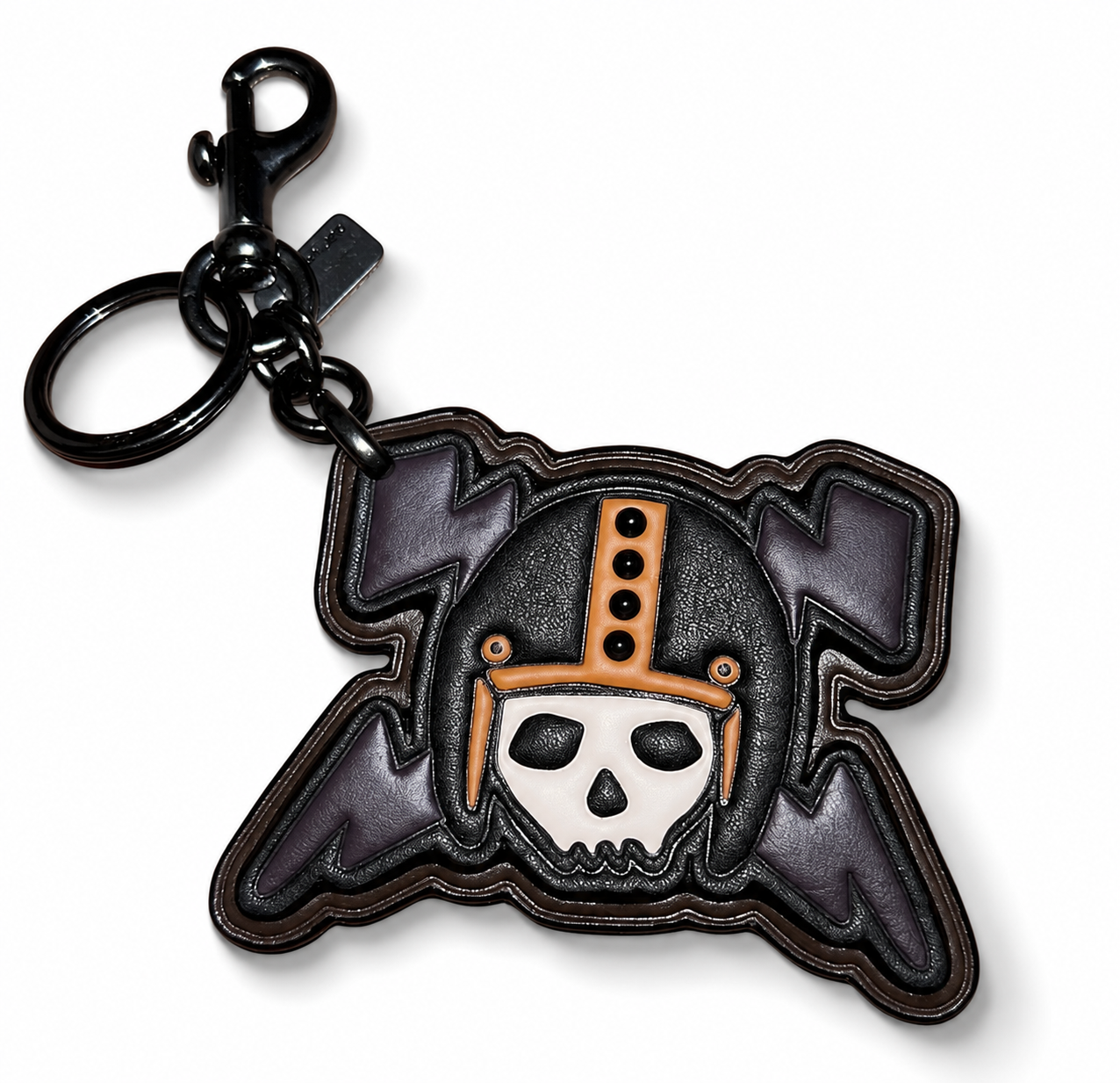 Coach Pre-loved Bag Charm Motorcycle Helmet Skull Lightning Bolt