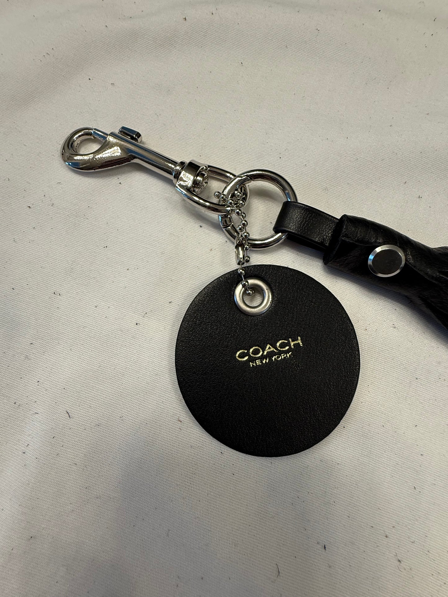 Handmade Pebbled Leather Tassel & Repurposed Coach Charm