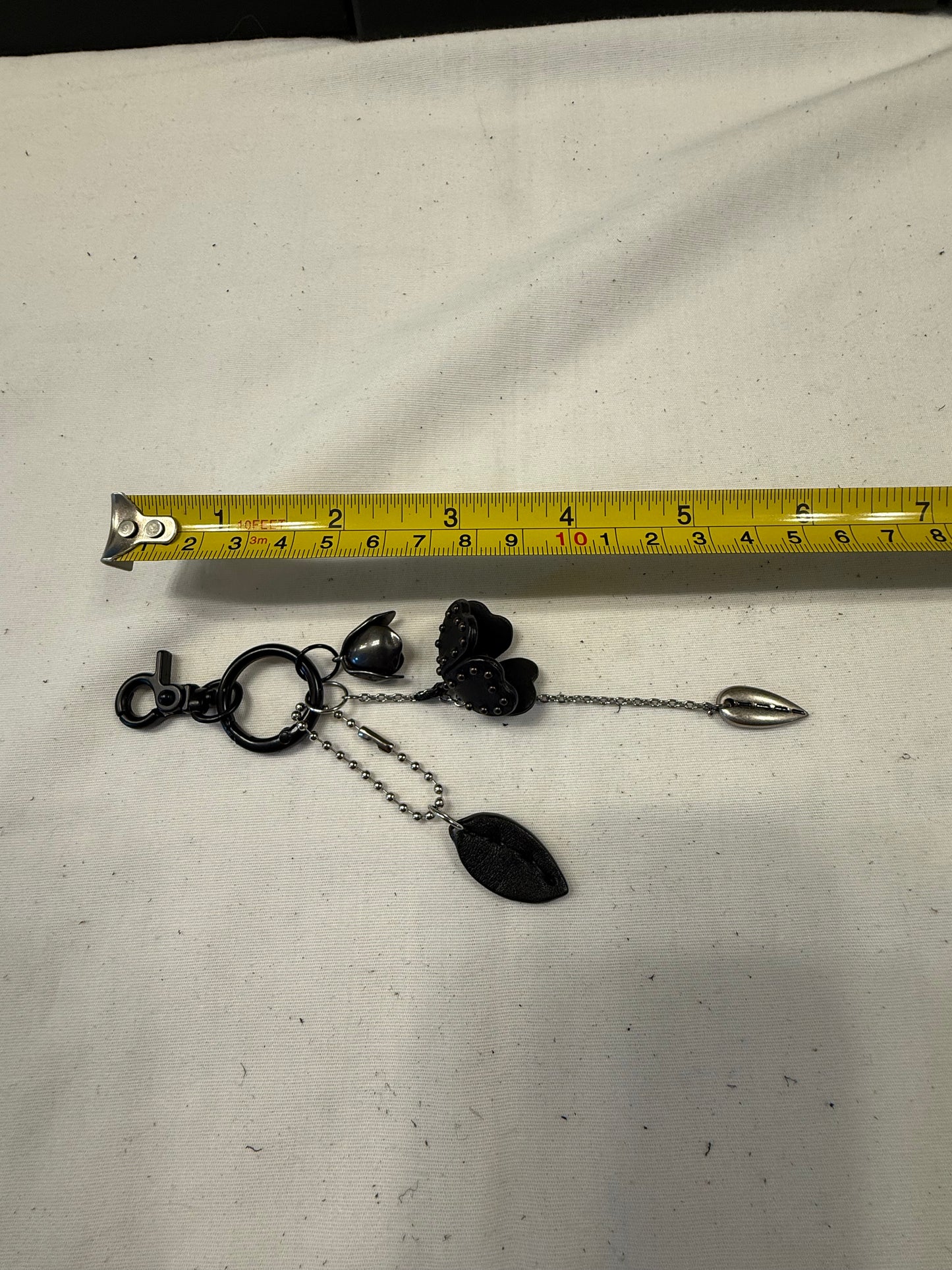 Repurposed Coach Tea Rose Bag Charm Cluster