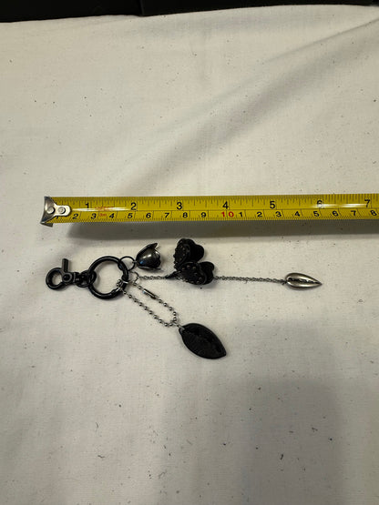 Repurposed Coach Tea Rose Bag Charm Cluster