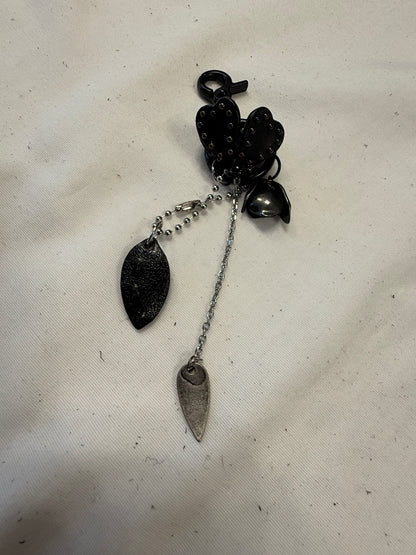 Repurposed Coach Tea Rose Bag Charm Cluster