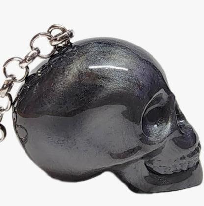 Gray Resin Skull, Die, and 8 Ball Charm or Keychain