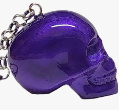 Purple Resin Skull, Die, and 8 Ball Charm or Key Chain