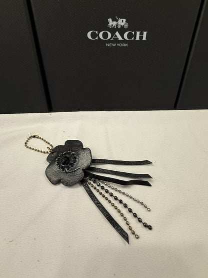 Repurposed Coach Tea Rose Bag Charm