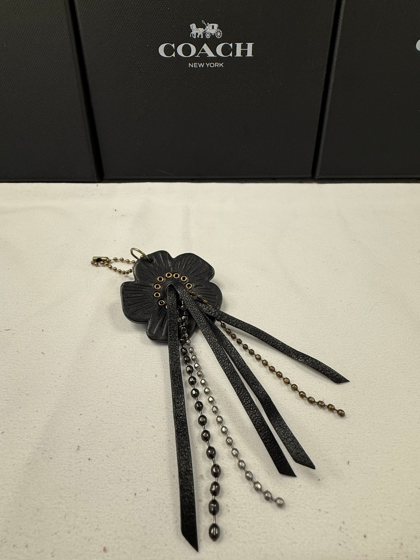 Repurposed Coach Tea Rose Bag Charm