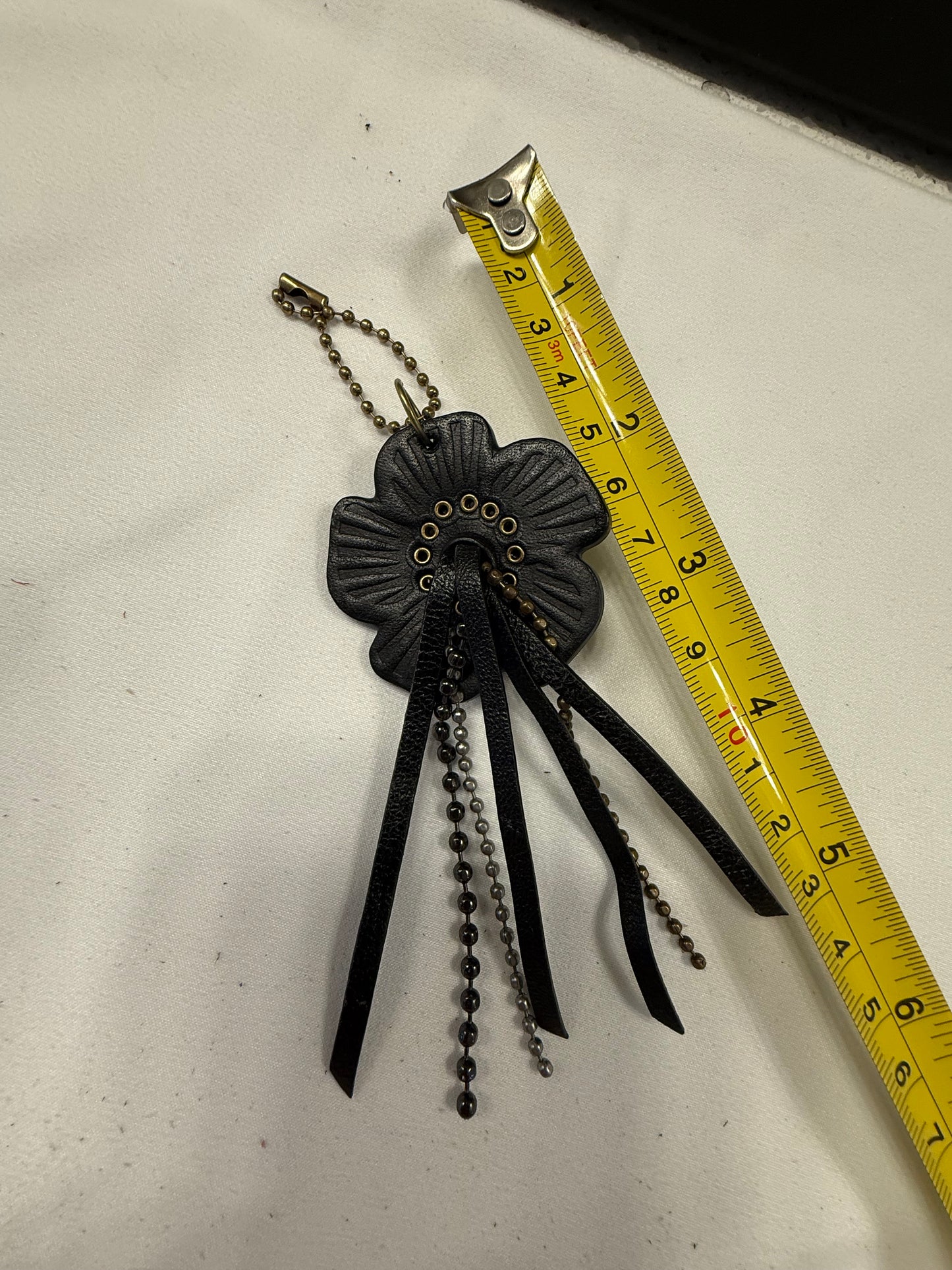 Repurposed Coach Tea Rose Bag Charm