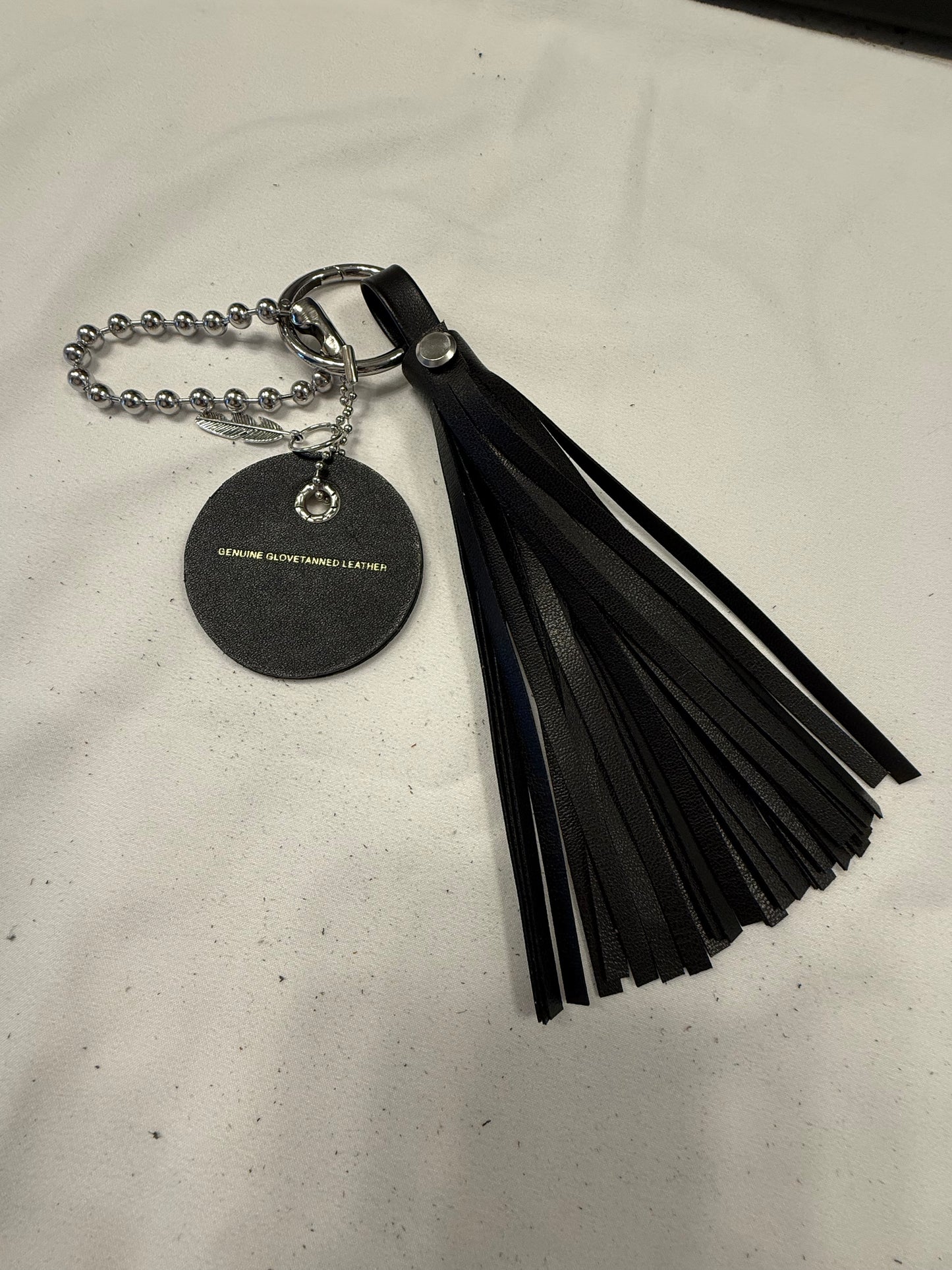 Repurposed Coach Coaster Holder Vegan Tassel XL Ball Chain Bag Charm
