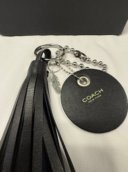 Repurposed Coach Coaster Holder Vegan Tassel XL Ball Chain Bag Charm
