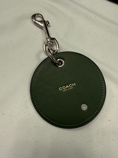 Repurposed Coach Coaster in Olive with Coach Metal Tea Rose Rivet