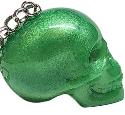 Pre-order- Ships 8/10 Green Resin Skull, Die, and 8 Ball Charm or Keychain